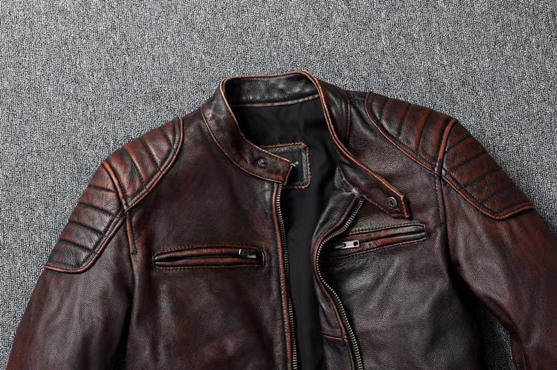 COPERSIAN Men's Cowhide Leather Jacket