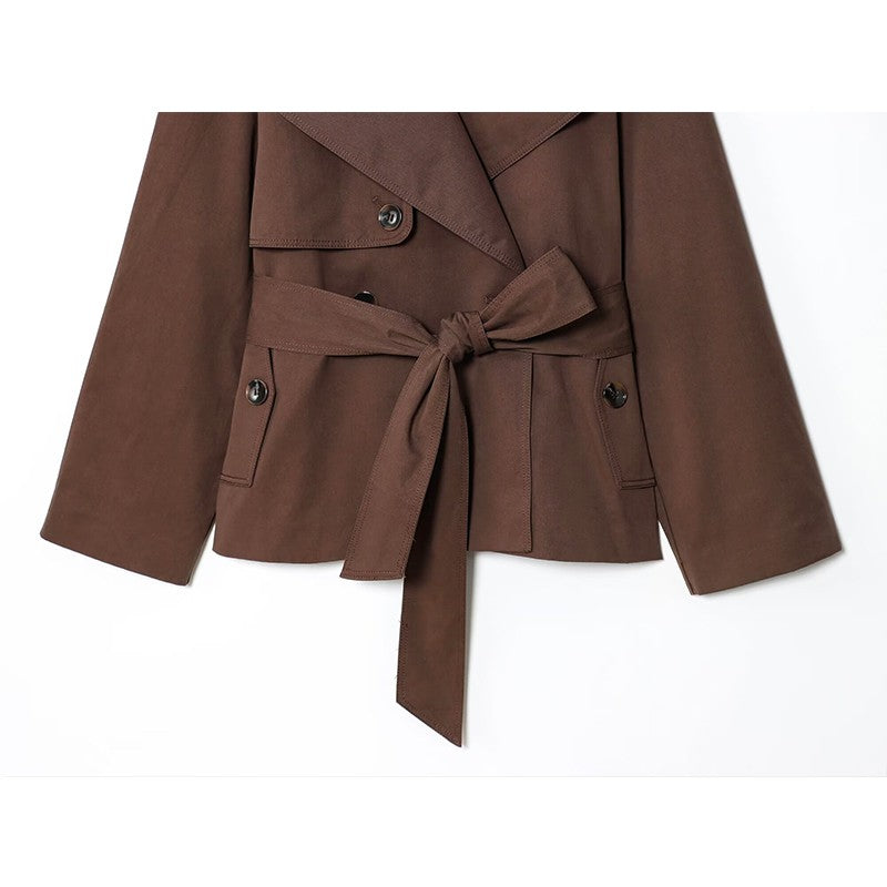 HBHSF Casual Double-Breasted Trench Coat