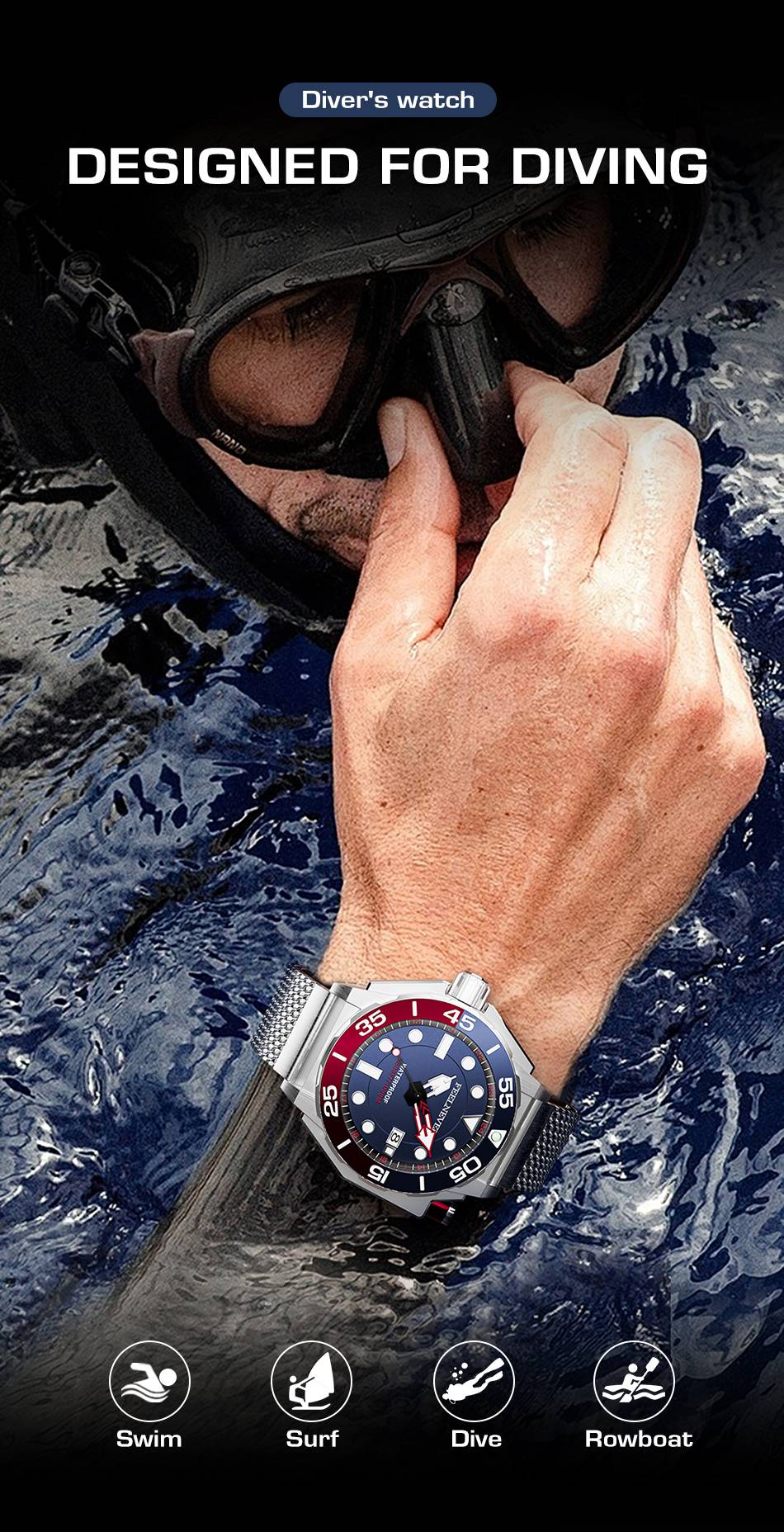FeelNever Men's Automatic Dive Watch