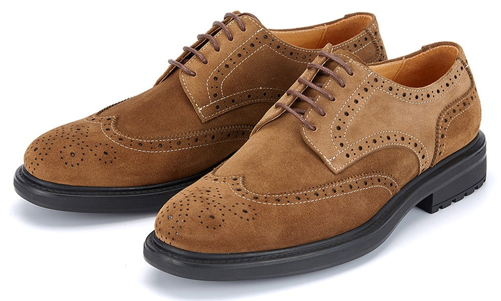 Vintage Oxford Derby Shoes for Men Handmade Breathable Comfortable Wear-resistant Suede Leather Brogues Vintage Oxford Derby Shoes for Men Handmade Breathable Comfortable Wear-resistant Suede Leather Brogues