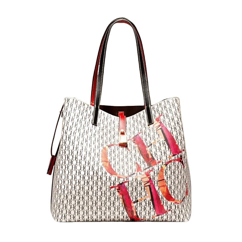 CHCH Women's Classic Letter Print Bucket Bag