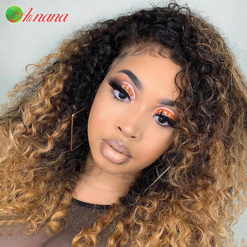 Ali Nana Long Curly Mongolian Human Hair Wig