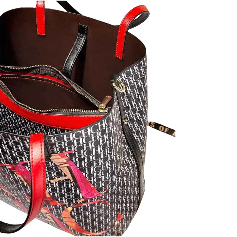 CHCH Women's Classic Letter Print Bucket Bag