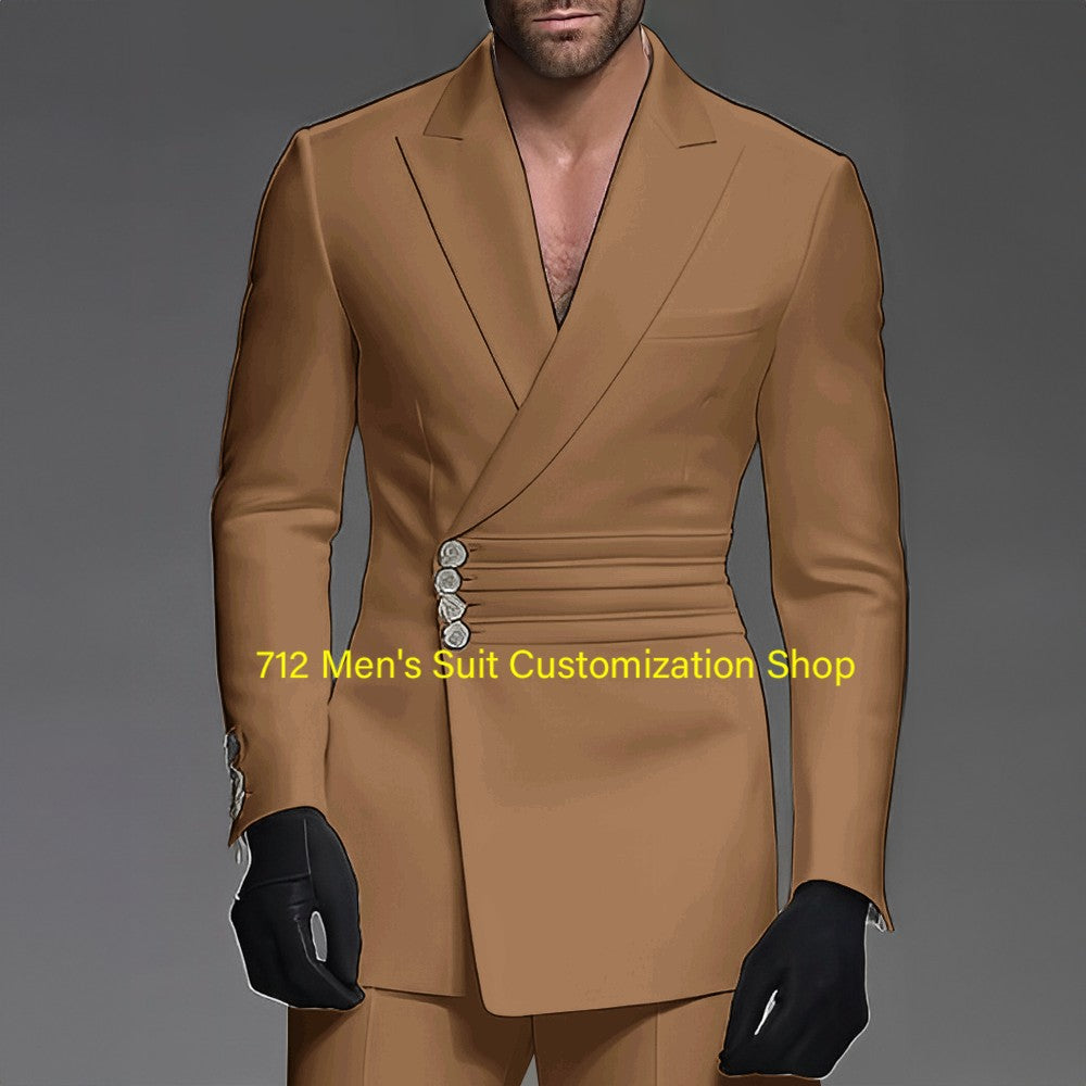 Handsome Men's 2 Piece Suit Wedding Groom Tuxedo Stylish Formal Wear XS-5XL Custom Blazer Pants Men Handsome Men's 2 Piece Suit Wedding Groom Tuxedo Stylish Formal Wear XS-5XL Custom Blazer Pants Men