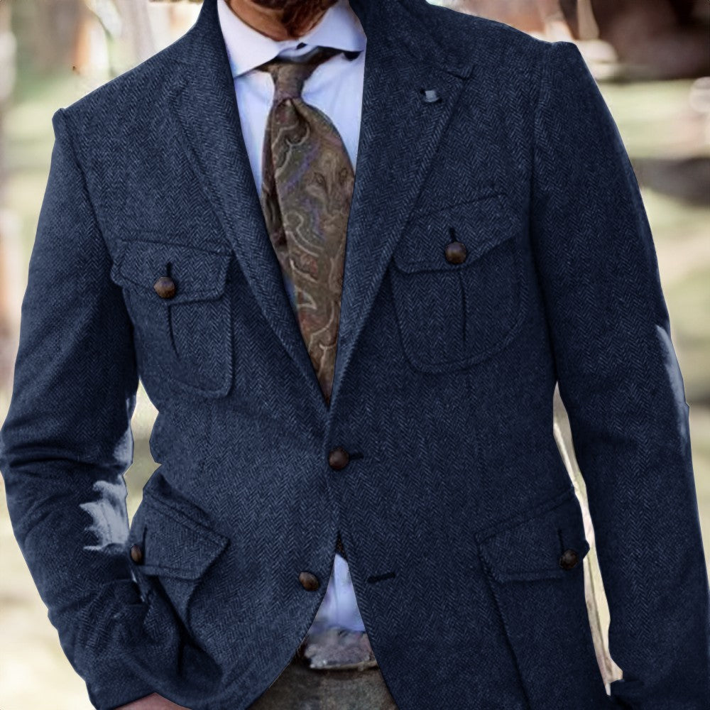 Men's Loose-Fit Wool Suit