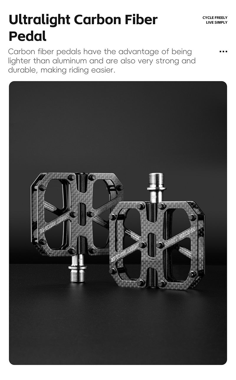 West Biking Carbon Fiber Ultralight Pedals