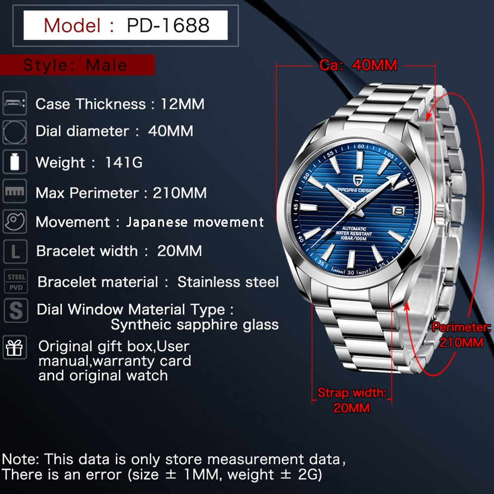 PAGANI DESIGN PD-1688: Automatic Business Diver Watch