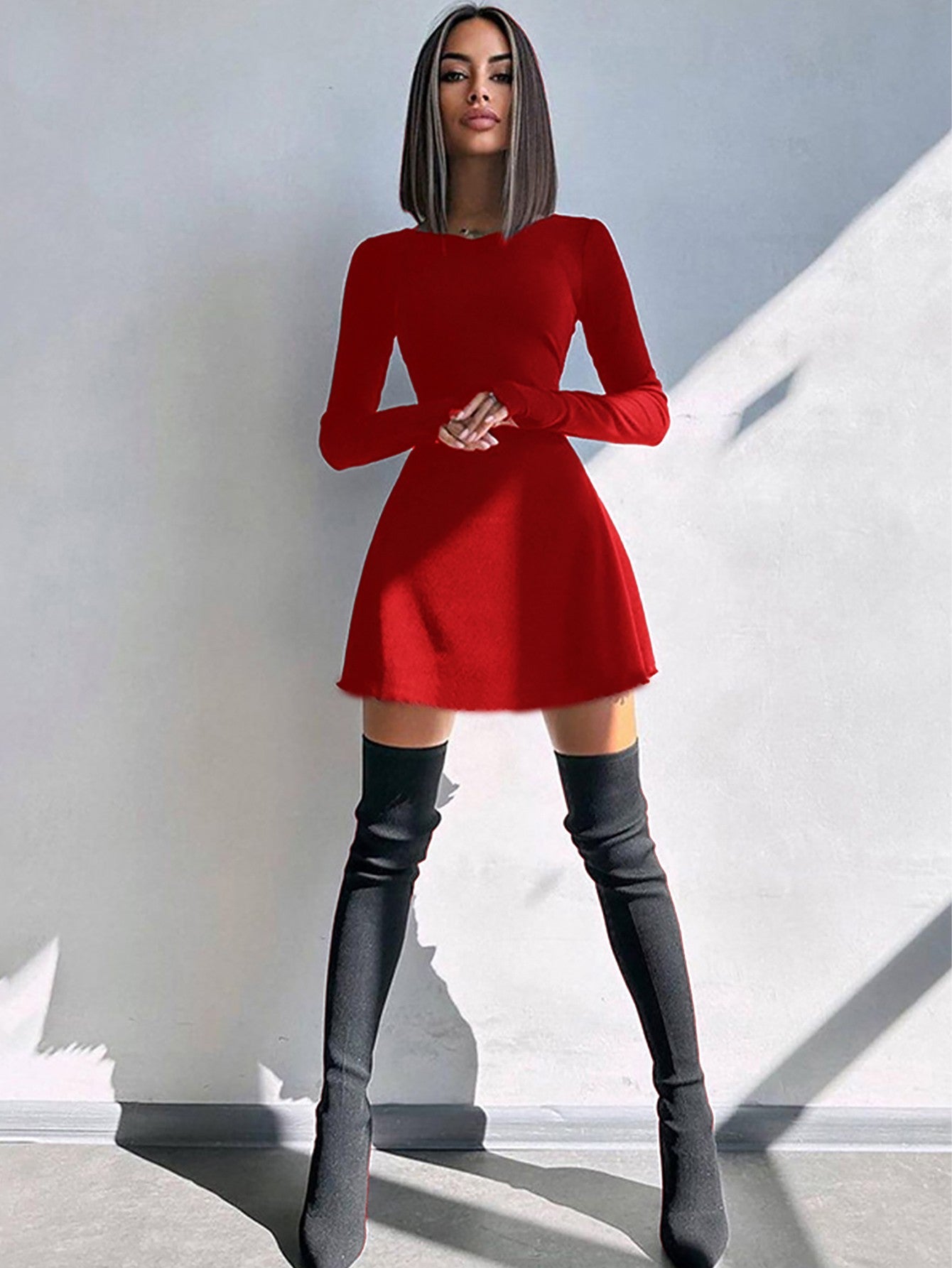 Women's Club Sexy Long Sleeve Bodycon Mini Dress Suitable for Nightclub, Family Party, Vacation, Leisure Women's Club Sexy Long Sleeve Bodycon Mini Dress Suitable for Nightclub, Family Party, Vacation, Leisure