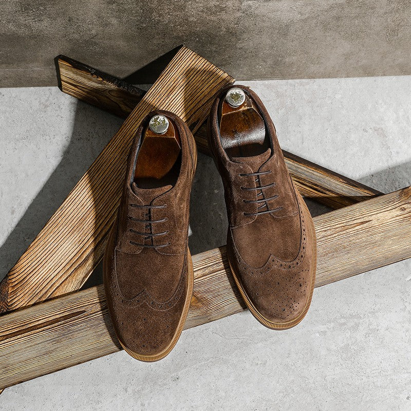 Desai Genuine Derby Shoes Men Cow Suede Leather Autumn Winter Brogue Casual Leather Shoe Men Dress Shoes Gifts Desai Genuine Derby Shoes Men Cow Suede Leather Autumn Winter Brogue Casual Leather Shoe Men Dress Shoes Gifts
