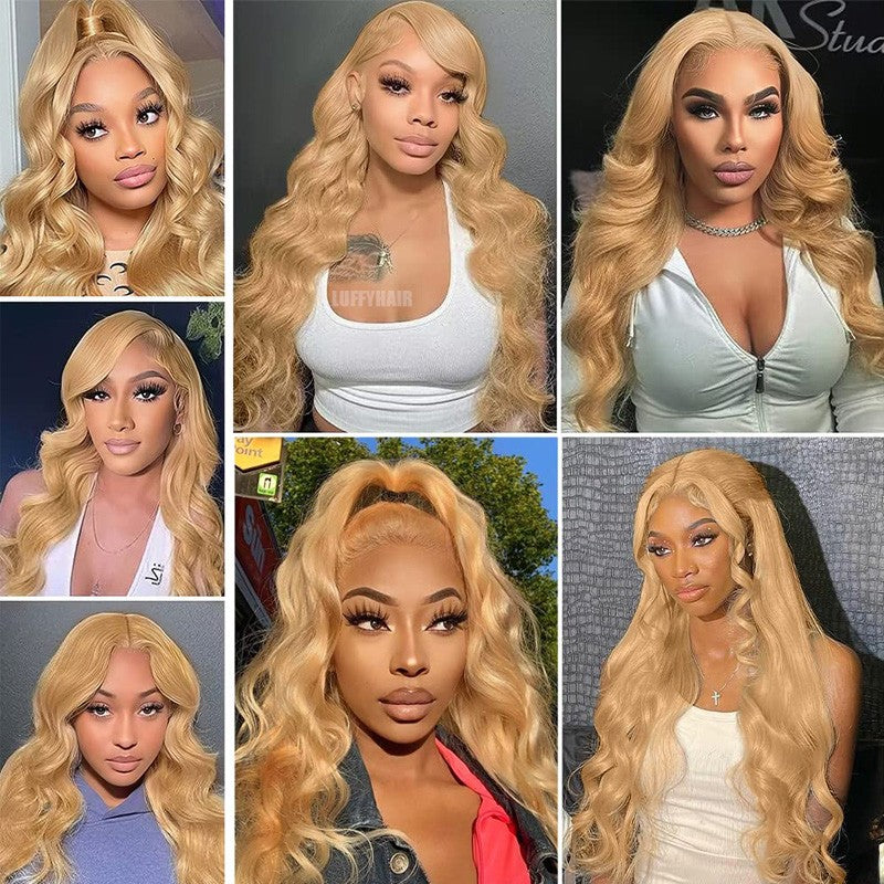 LUFFYHAIR Long Wavy Brazilian Remy Human Hair Wig