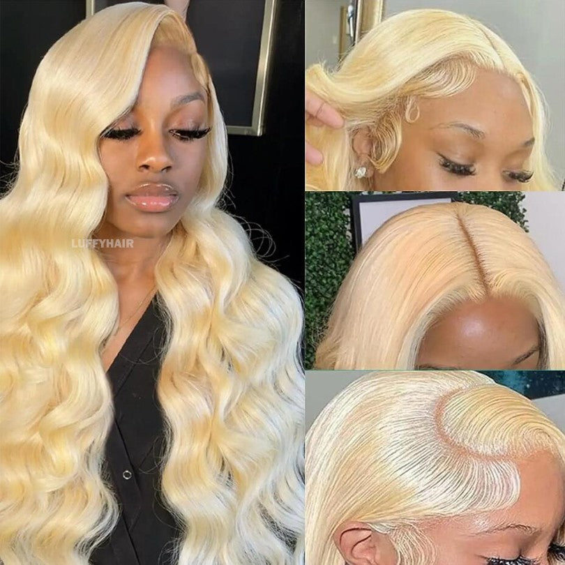 LUFFYHAIR Long Wavy Brazilian Remy Human Hair Wig