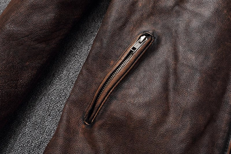 Men's Casual Cowhide Leather Jacket