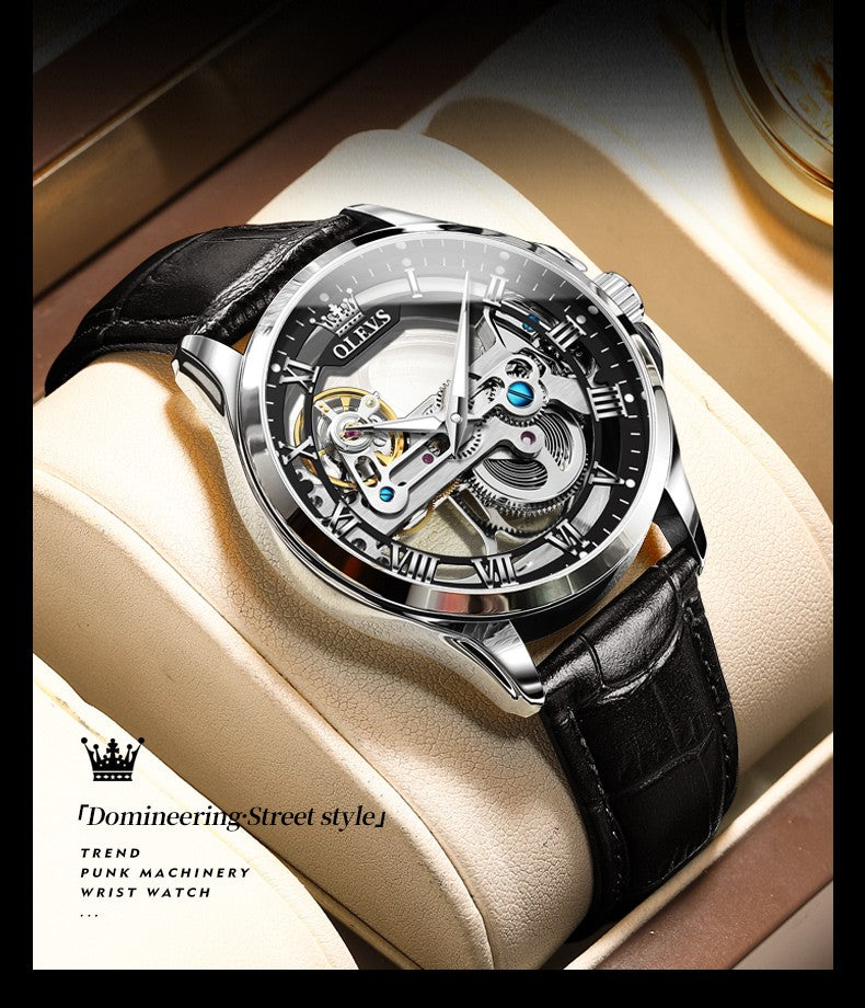 OLEVS Men's Skeleton Mechanical Watch