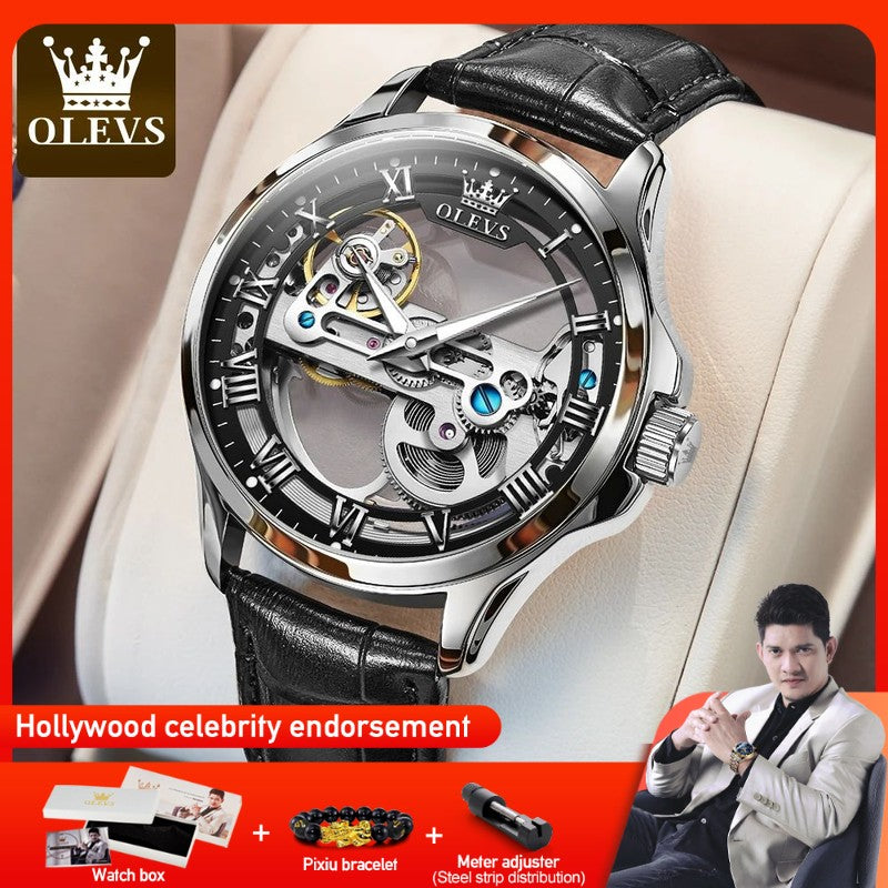 OLEVS Men's Skeleton Mechanical Watch