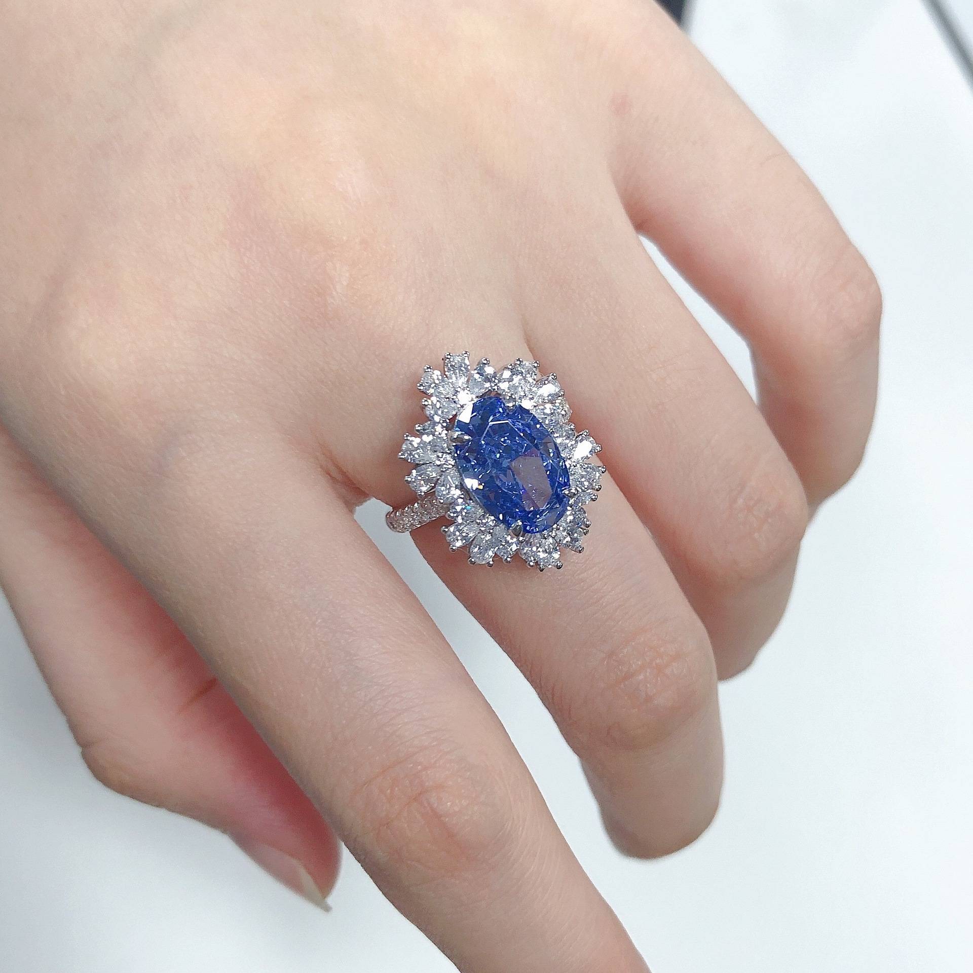 Women's Trendy Platinum Cocktail Ring