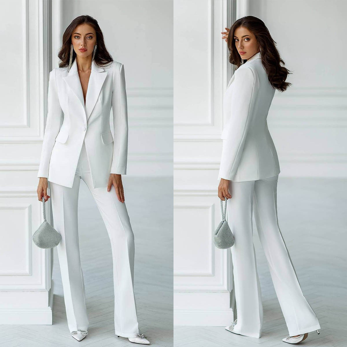 Women's Vintage Pant Suits 2 Piece Slim Fit One Button Blazer Custom Special Occasion Suits Formal Wear Evening Party Outfit Women's Vintage Pant Suits 2 Piece Slim Fit One Button Blazer Custom Special Occasion Suits Formal Wear Evening Party Outfit