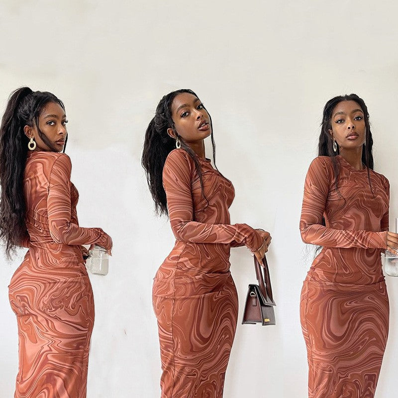 Long Sleeve Bodycon Dresses for Women Evening Party Outfits O Neck Mid Calf Sexy Vestidos De Mujer One Piece Outfits StreetwearLong Sleeve Bodycon Dresses for Women Evening Party Outfits O Neck Mid Calf Sexy Vestidos De Mujer One Piece Outfits Streetwear