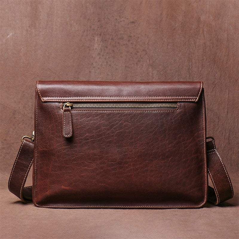 Luokir vintage genuíno couro crossbody saco de moda masculina simples ombro men