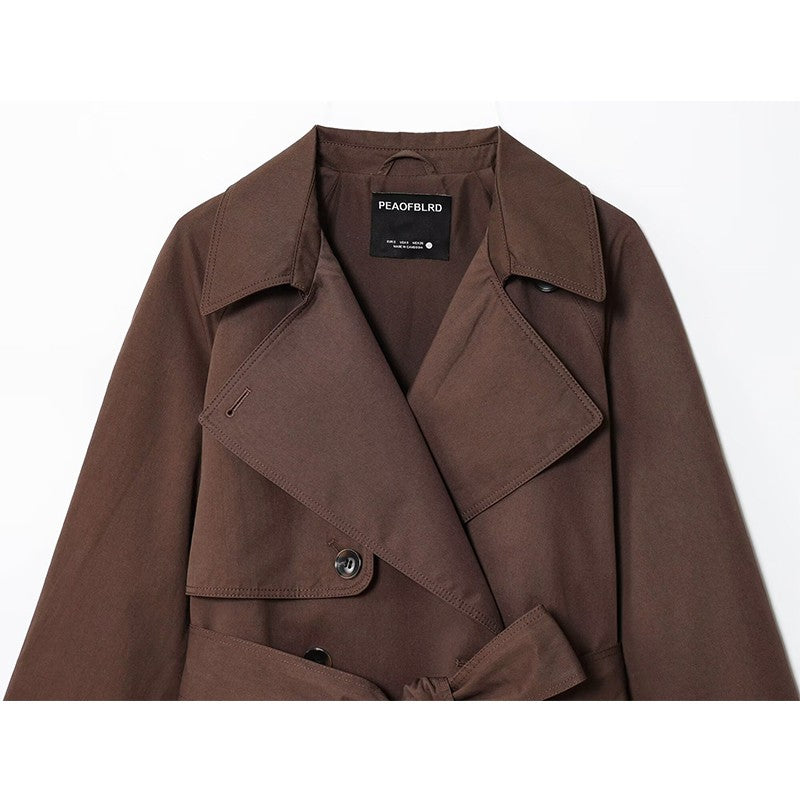 HBHSF Casual Double-Breasted Trench Coat