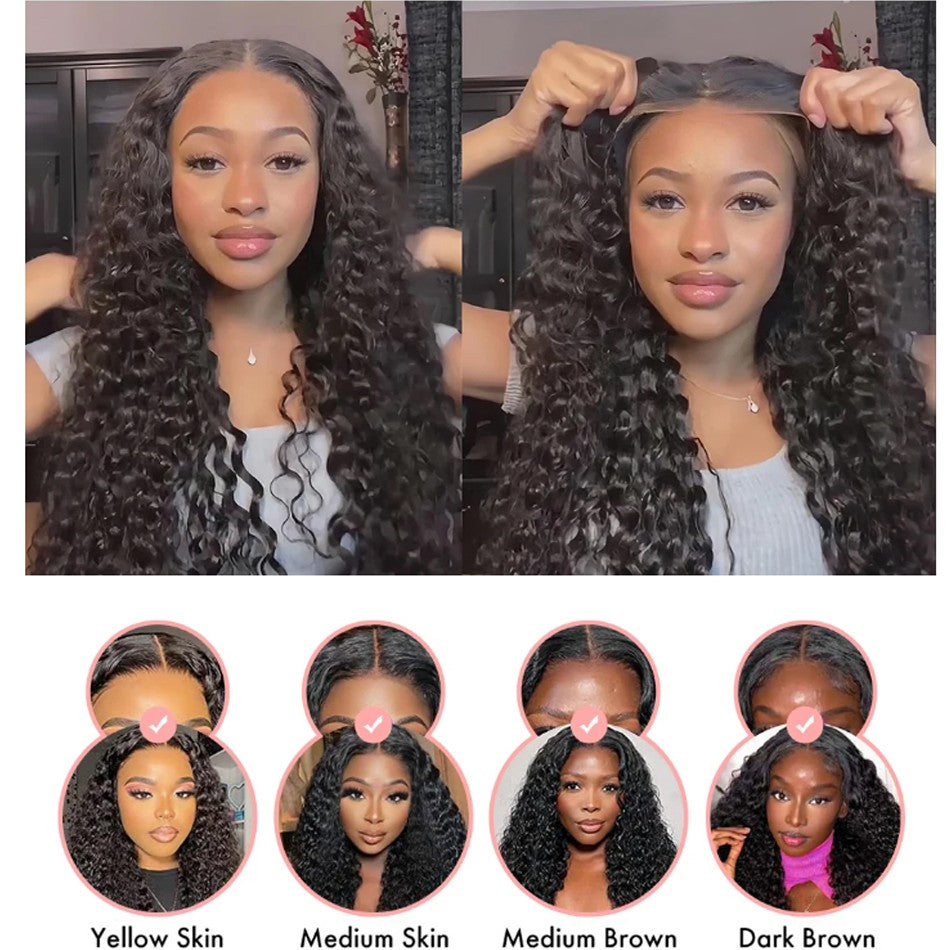 JESSENIA HAIR Long Water Wave Brazilian Human Hair Wig
