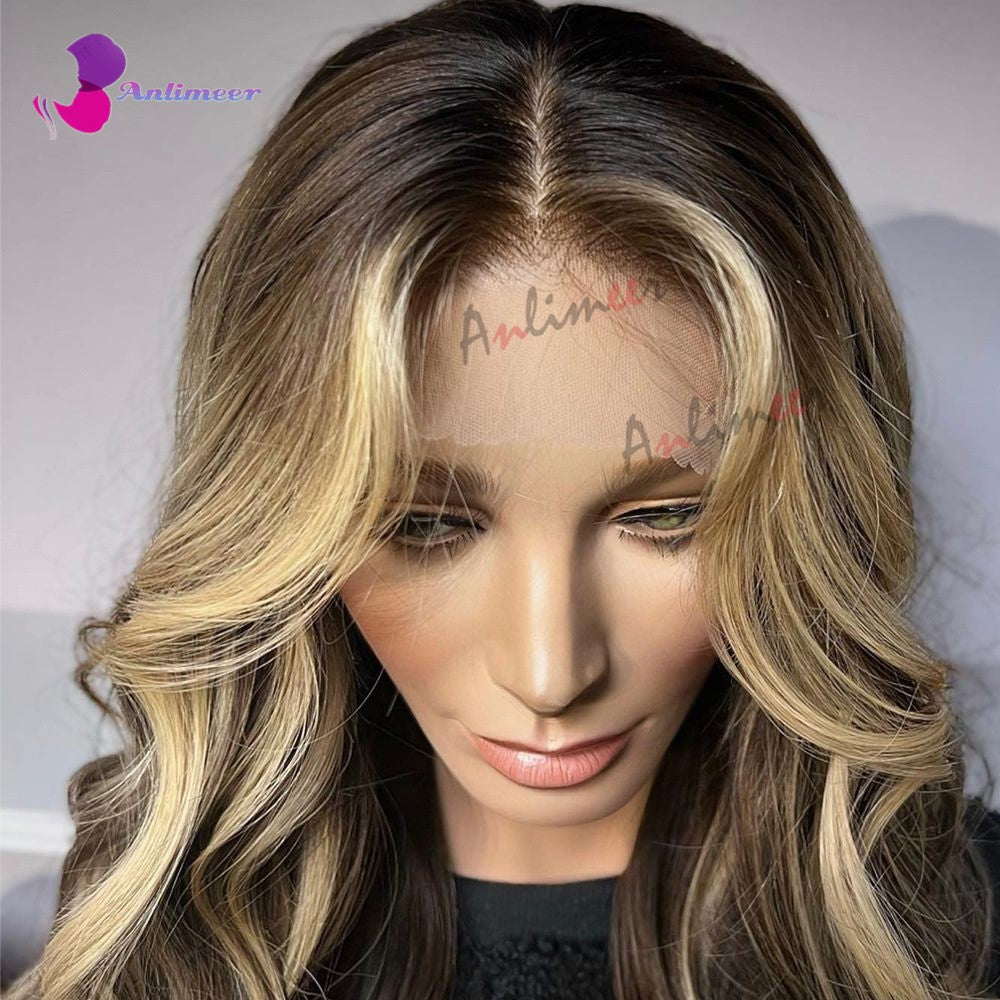 Anlimeer Long Body Wave Brazilian Human Hair Wig
