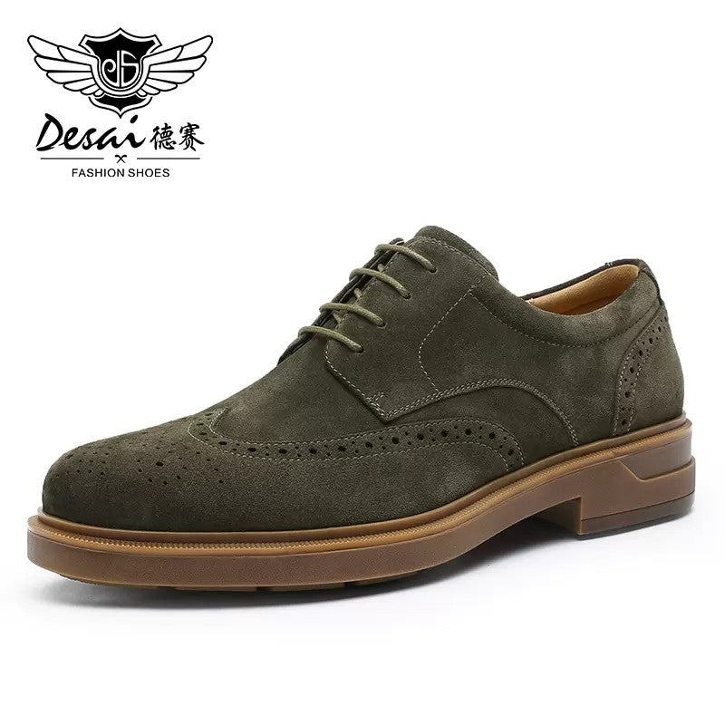 Desai Genuine Derby Shoes Men Cow Suede Leather Autumn Winter Brogue Casual Leather Shoe Men Dress Shoes Gifts Desai Genuine Derby Shoes Men Cow Suede Leather Autumn Winter Brogue Casual Leather Shoe Men Dress Shoes Gifts