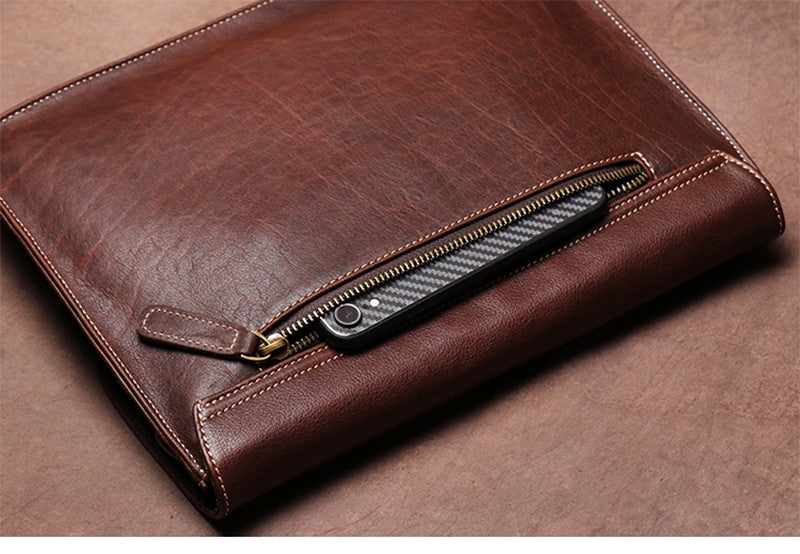 Luokir vintage genuíno couro crossbody saco de moda masculina simples ombro men