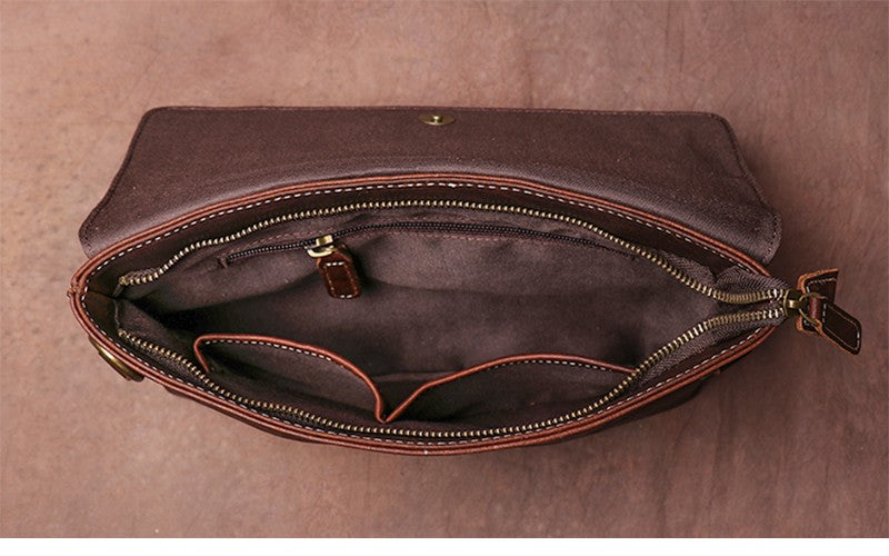 Luokir vintage genuíno couro crossbody saco de moda masculina simples ombro men