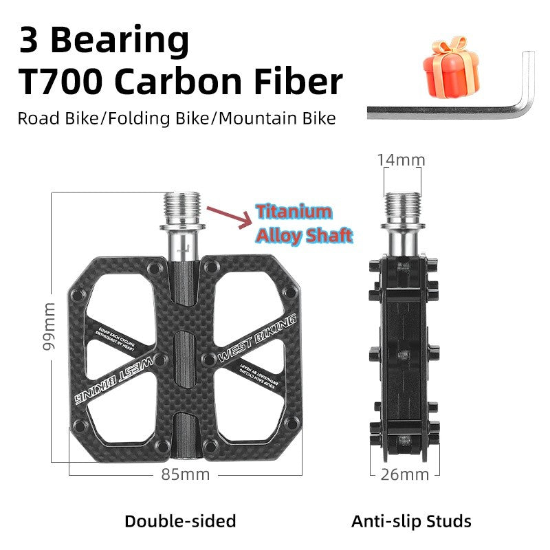 West Biking Carbon Fiber Ultralight Pedals