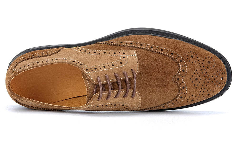 Vintage Oxford Derby Shoes for Men Handmade Breathable Comfortable Wear-resistant Suede Leather Brogues Vintage Oxford Derby Shoes for Men Handmade Breathable Comfortable Wear-resistant Suede Leather Brogues