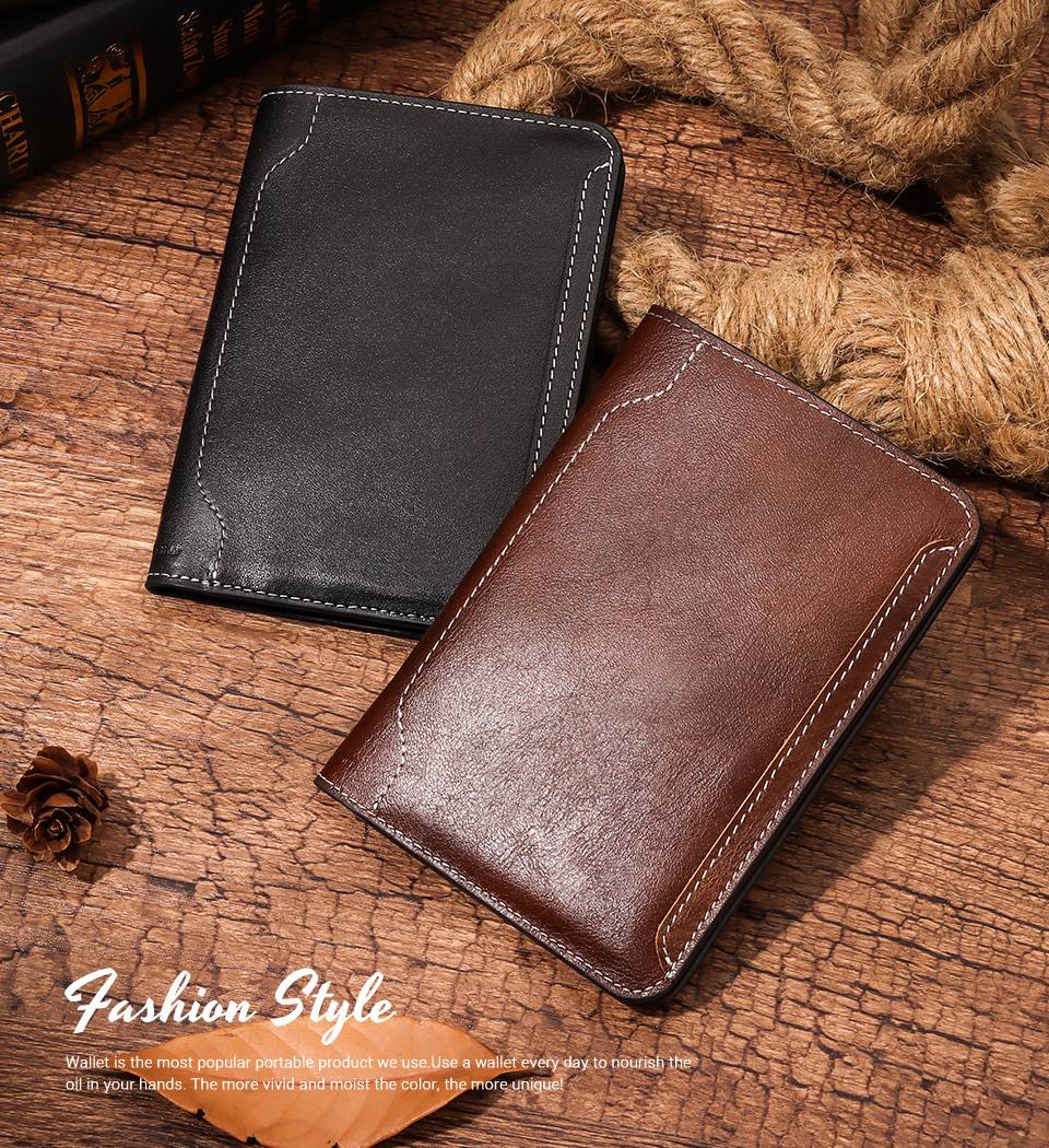 KAVI'S Men's Genuine Leather Travel Wallet