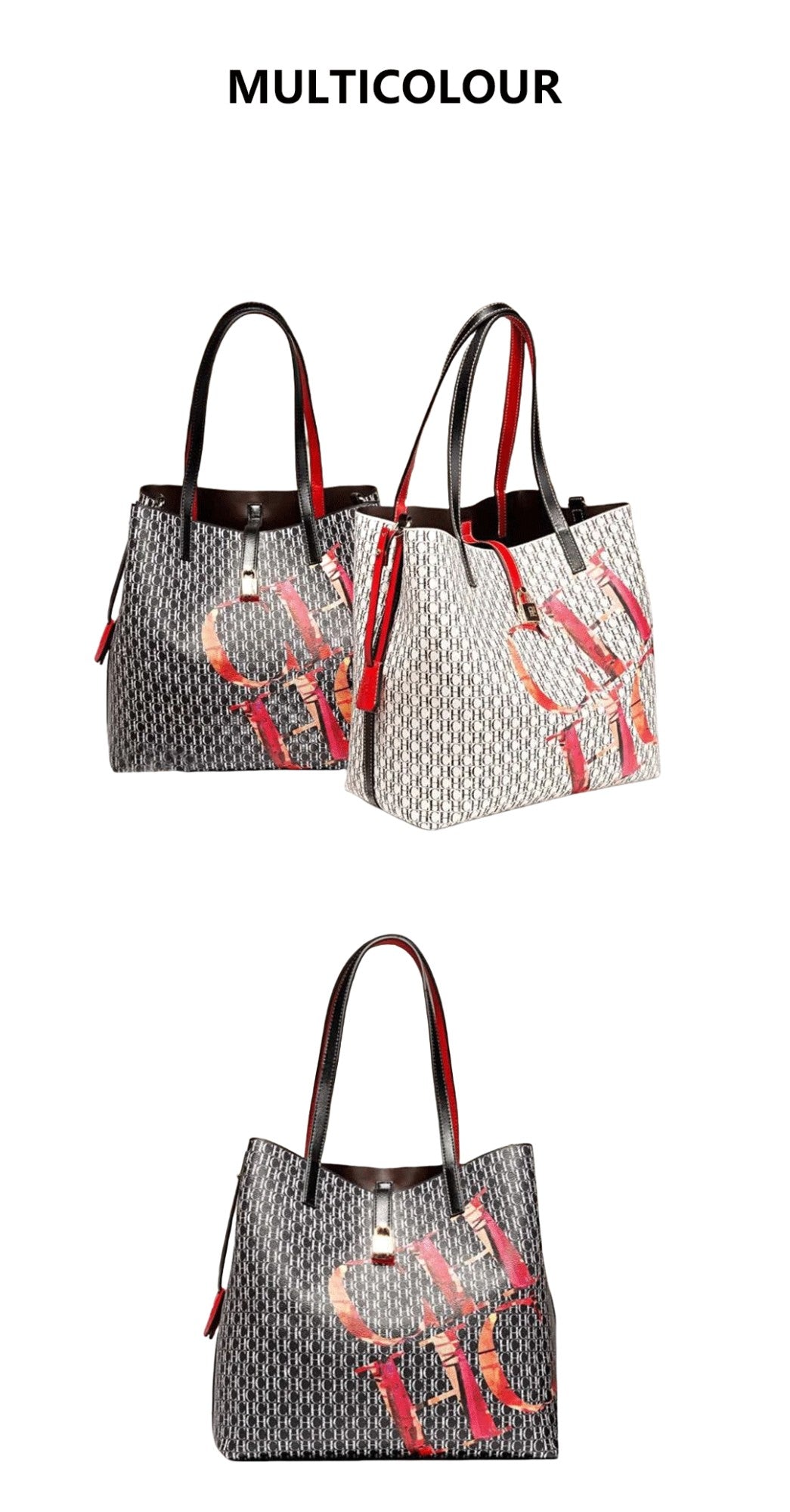 CHCH Women's Classic Letter Print Bucket Bag