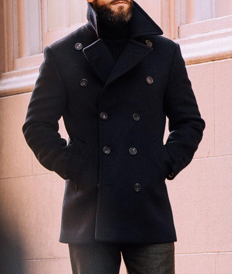 Classic British Style Men's Wool Coat Plus Size Big Lapel Formal Casual Outwear Double Breasted Custom Winter Warm Jacket Classic British Style Men's Wool Coat Plus Size Big Lapel Formal Casual Outwear Double Breasted Custom Winter Warm Jacket