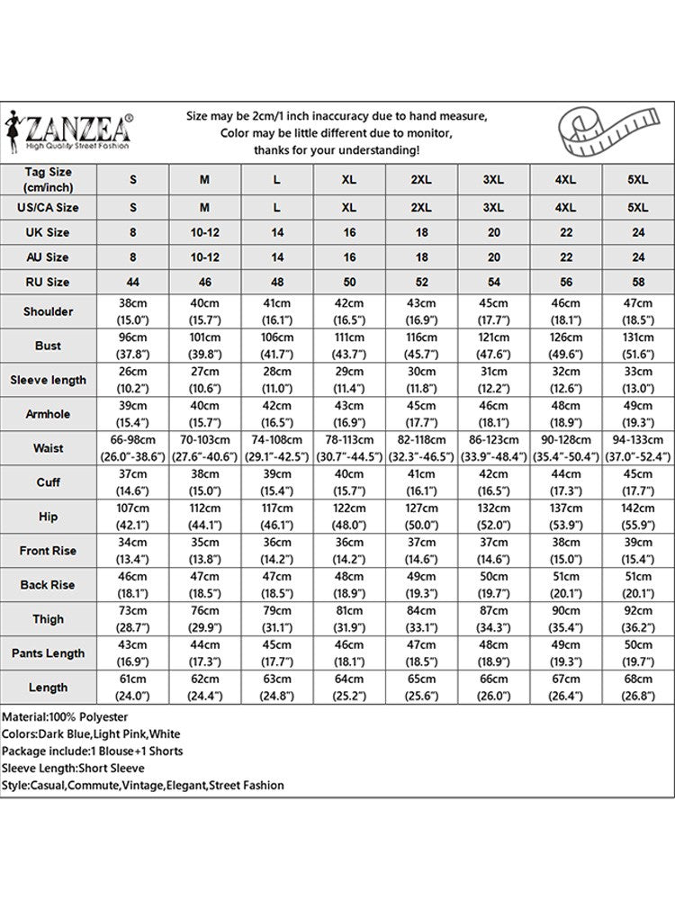 ZANZEA Casual Two-Piece Set