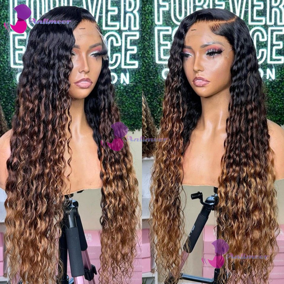Anlimeer Long Water Wave Brazilian Human Hair Wig