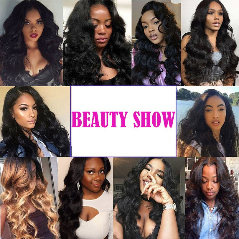 LUFFYHAIR Long Wavy Brazilian Remy Human Hair Wig