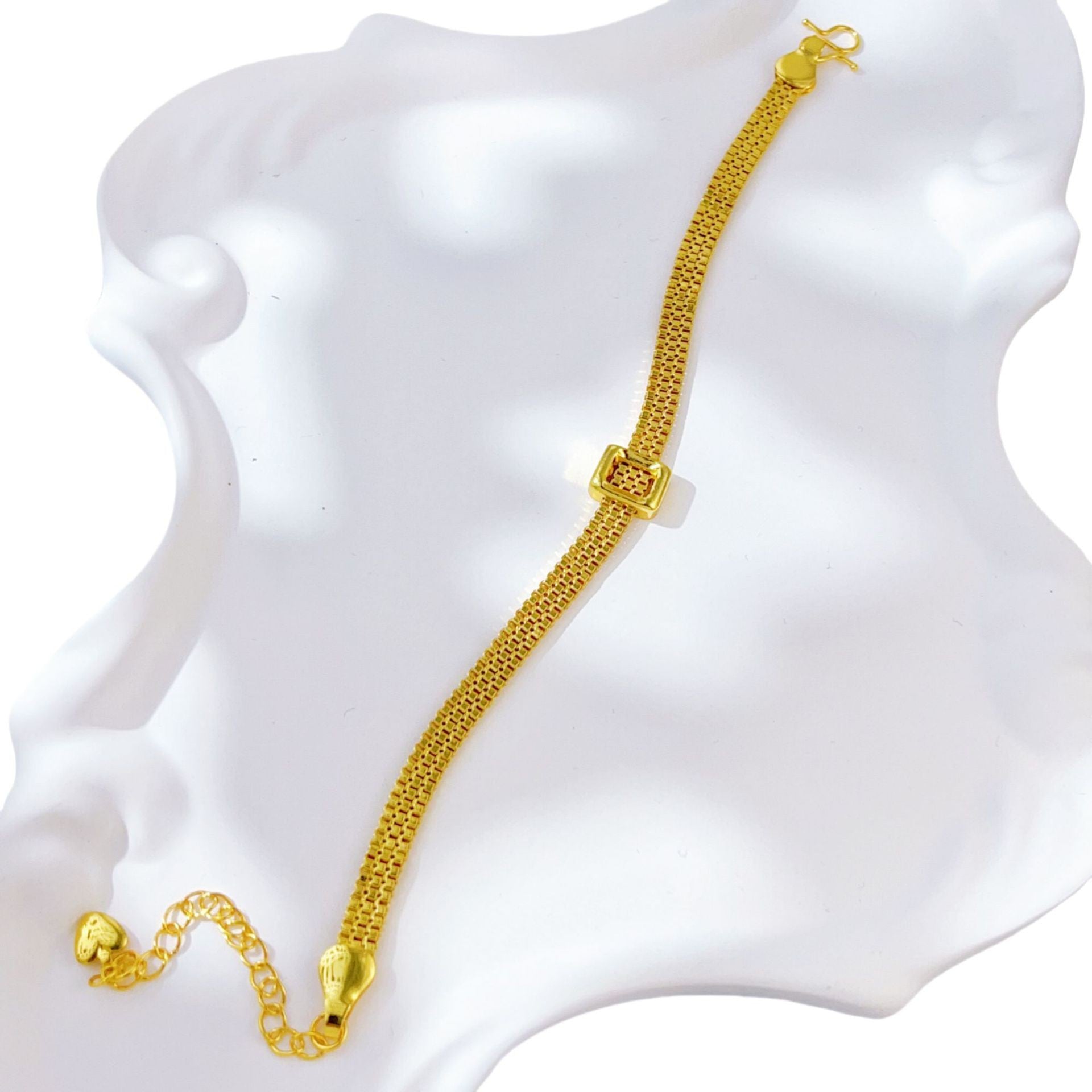 9999 24k Real Gold Years Square Bracelet Lace Square Buckle Shiny Fashion Women Bracelet Accessories 9999 24k Real Gold Years Square Bracelet Lace Square Buckle Shiny Fashion Women Bracelet Accessories