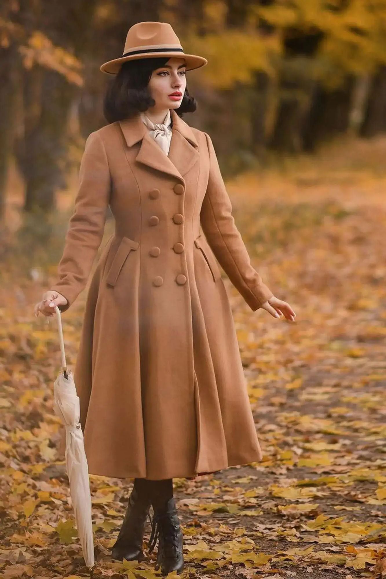 Vintage Winter Women Blazer Dress A Line Camel Long Woolen Coat Formal Casual Outwear Custom Coat Evening Party OutfitVintage Winter Women Blazer Dress A Line Camel Long Woolen Coat Formal Casual Outwear Custom Coat Evening Party Outfit