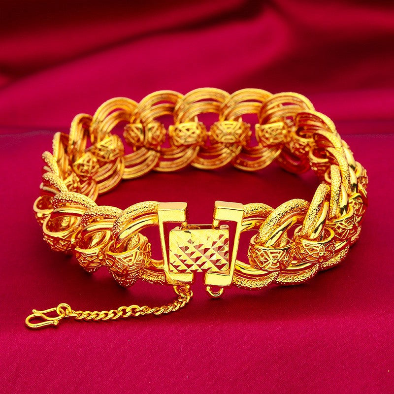 24K Real Gold 9999 Yellow Gold 20mm Men's Bracelet Watch Chain Wide Side Bangle 24K Real Gold 9999 Yellow Gold 20mm Men's Bracelet Watch Chain Wide Side Bangle