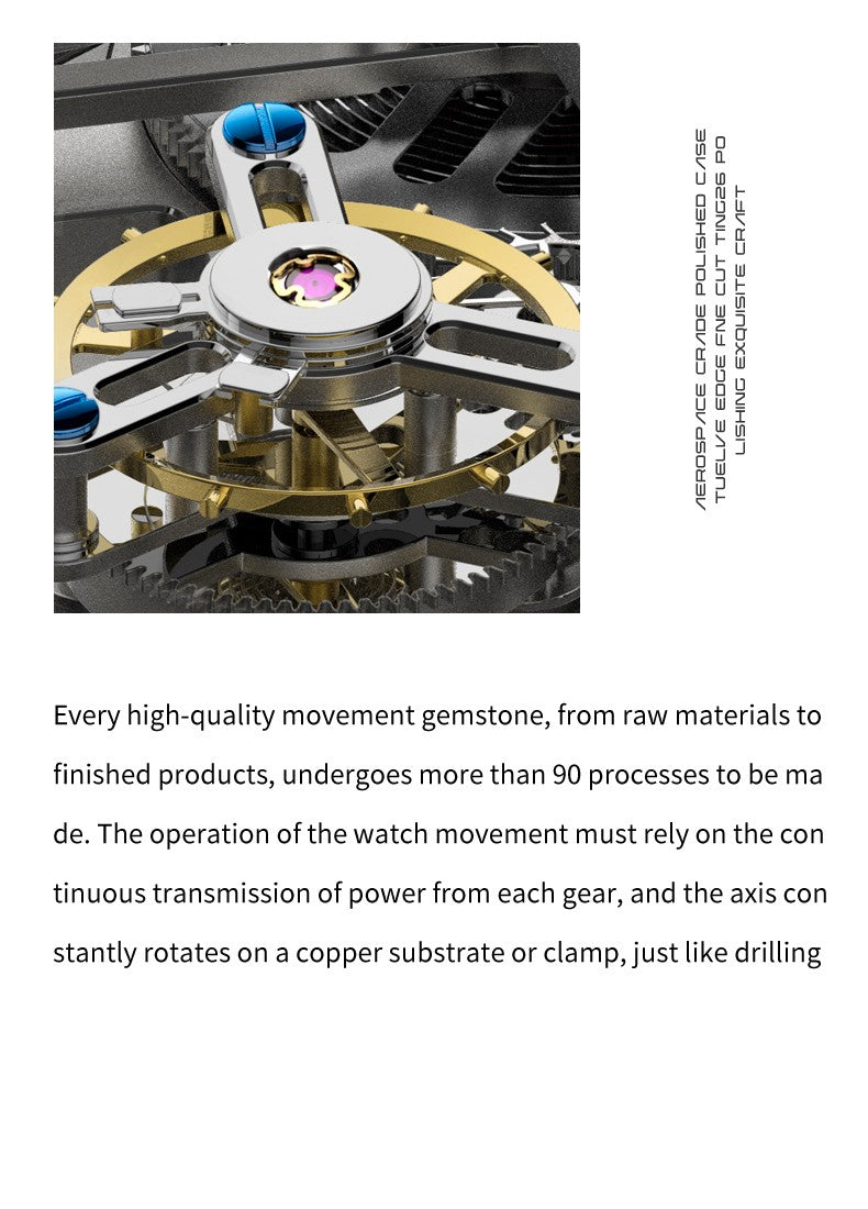 Ideal Knight Top Brand Luxruy Men's Watch Advanced Tourbillon Automatic Mechanical Watch Waterproof Luminous Dual Region Time