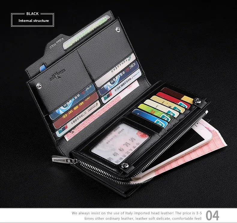 Genuine Leather Multi-Card Wallet