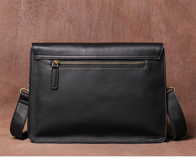 Luokir vintage genuíno couro crossbody saco de moda masculina simples ombro men