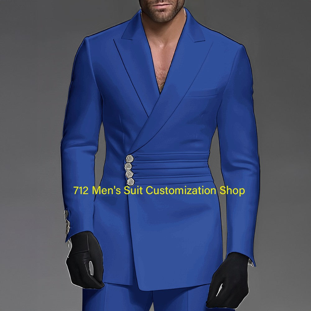 Handsome Men's 2 Piece Suit Wedding Groom Tuxedo Stylish Formal Wear XS-5XL Custom Blazer Pants Men Handsome Men's 2 Piece Suit Wedding Groom Tuxedo Stylish Formal Wear XS-5XL Custom Blazer Pants Men