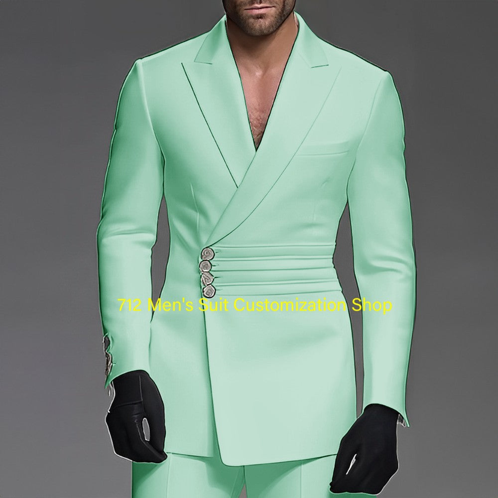 Handsome Men's 2 Piece Suit Wedding Groom Tuxedo Stylish Formal Wear XS-5XL Custom Blazer Pants Men Handsome Men's 2 Piece Suit Wedding Groom Tuxedo Stylish Formal Wear XS-5XL Custom Blazer Pants Men