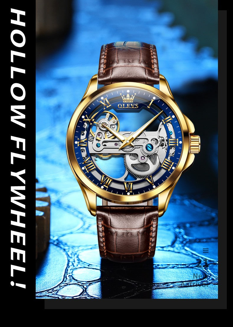 OLEVS Men's Skeleton Mechanical Watch
