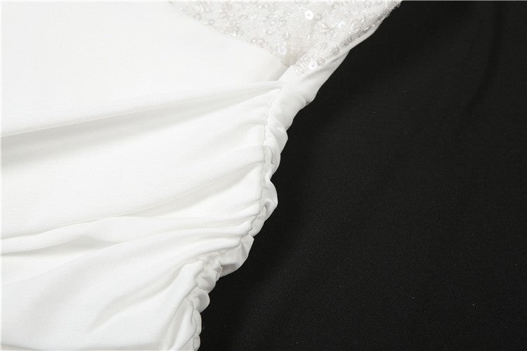 Kliou Sequin Patchwork Women Maxi Dress Stunning Sexy Strapless Stacked Pleated Sheath Long Robe Mujer Festival Elegant Dress