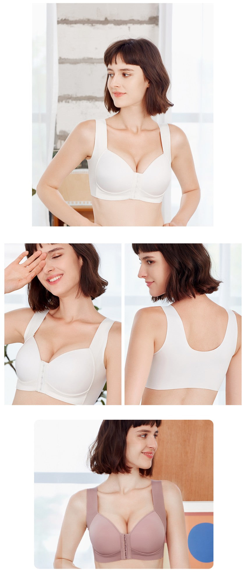 Fallsweet Front Closure Wireless Push-Up Bra